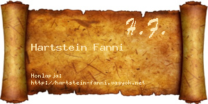 Hartstein Fanni névjegykártya